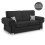 (Black, 3 Seater) Milan Fullback Corner Sofa Range 1