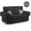 (Black, 2 Seater) Milan Fullback Corner Sofa Range 1