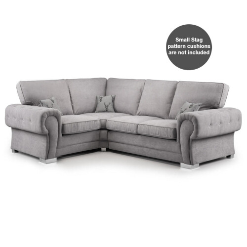 (Grey, 4 Seater Corner Left Hand Facing) Milan Fullback Corner Sofa Range
