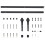 VidaXL vidaXL Sliding Door Hardware Kit 183cm Steel Black Gate Roller Rail Accessory 4