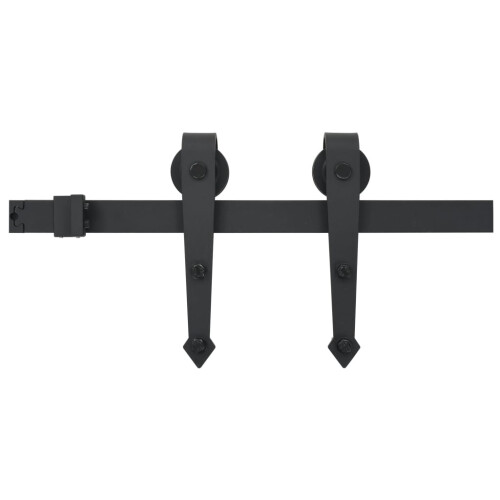 VidaXL vidaXL Schiebetürbeschlag-Set 183 cm Stahl Schwarz 1