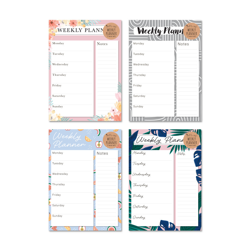 A4 Weekly Planner Pad 52 Sheets Meal Shop Message To Do Memo Notes Organiser 507