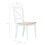 VidaXL vidaXL 4x Solid Rubber Wood Dining Chairs White and Light Wood Kitchen Seating 4
