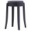 VidaXL vidaXL 4x Stackable Stools Black Plastic Kitchen Dining Room Counter Seat 3