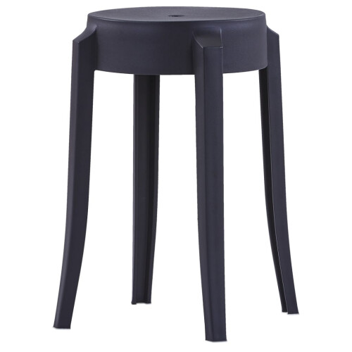 VidaXL vidaXL 4x Stackable Stools Black Plastic Kitchen Dining Room Counter Seat 2