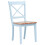 VidaXL vidaXL 4x Solid Rubber Wood Dining Chairs Grey and Light Wood Kitchen Seating 2