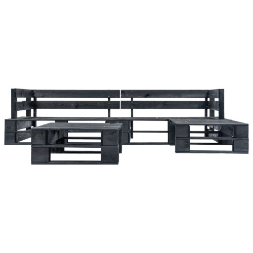 VidaXL vidaXL 4-tlg. Garten-Paletten-Sofagarnitur Schwarz Holz 1
