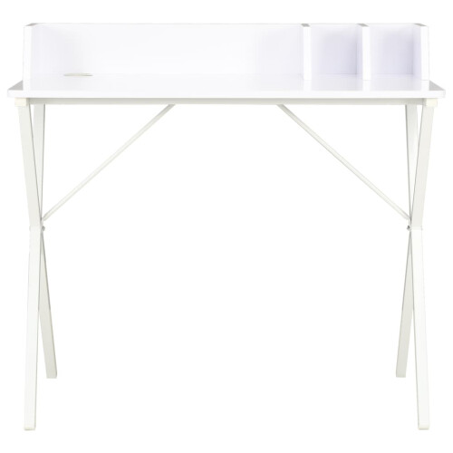 VidaXL vidaXL Computer Desk X-Shape Cross Legs White Office Home Table Corner Desk 1