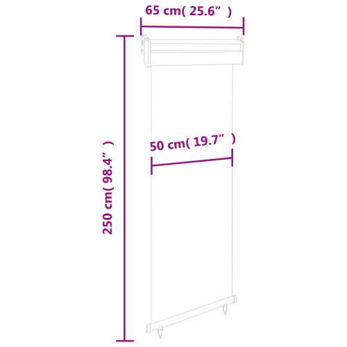 vidaXL sidemarkise til balkon 60 x 250 cm grå 2