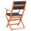 vidaXL 4x Solid Eucalyptus Wood Folding Garden Chairs Black Textilene Seating 5
