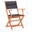 vidaXL 2x Solid Eucalyptus Wood Folding Garden Chairs Black Textilene Seating 4