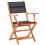 vidaXL 4x Solid Eucalyptus Wood Folding Garden Chairs Black Textilene Seating 2