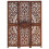 VidaXL vidaXL Solid Mango Wood Hand Carved 3-Panel Room Divider Brown Privacy Screens 6