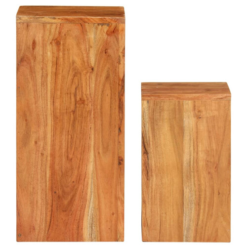VidaXL vidaXL Plant Stands Side Tables Plant Rack Sofa Table 2 pcs Solid Acacia Wood 1