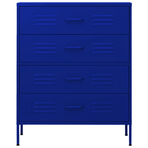 VidaXL vidaXL Kommode Marineblau 80x35x101,5 cm Stahl 2