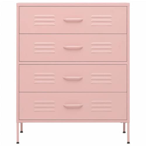 VidaXL vidaXL Kommode Rosa 80x35x101,5 cm Stahl 2