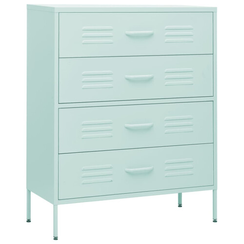 VidaXL vidaXL Kommode Minzgrün 80x35x101,5 cm Stahl 1