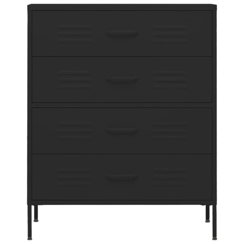 VidaXL vidaXL Kommode Schwarz 80x35x101,5 cm Stahl 2