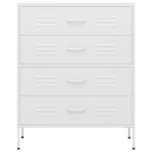 VidaXL vidaXL Kommode Weiß 80x35x101,5 cm Stahl 2