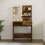 VidaXL (Smoked oak) vidaXL Dressing Table with LED Vanity Table Makeup Vanity Desk Cosmetic Table 10