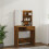 VidaXL (Smoked oak) vidaXL Dressing Table with LED Vanity Table Makeup Vanity Desk Cosmetic Table 11