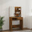 VidaXL (Brown oak) vidaXL Dressing Table with LED Vanity Table Makeup Vanity Desk Cosmetic Table 9