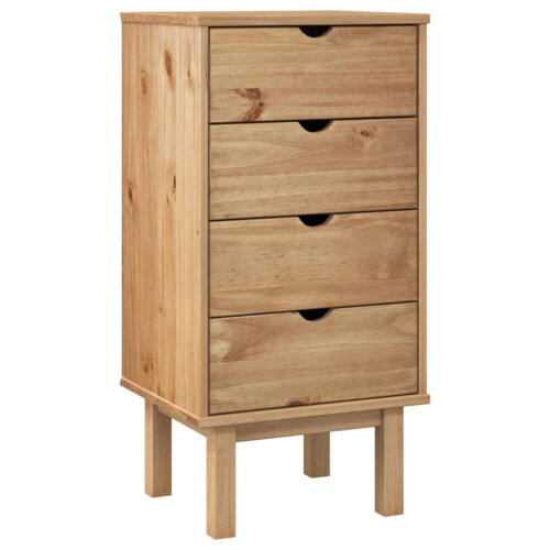 VidaXL (Brown) vidaXL Drawer Cabinet Storage File Drawer Storage Cabinet Solid Wood Pine 1