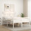 VidaXL (white, 140 x 190 cm/high) vidaXL Bed Frame with Headboard Mattress Foundation Bed Base Single Solid Wood 3