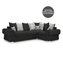 (Black, 4 Seater Corner Right Hand Facing) Milan Scatter Back Corner Range
