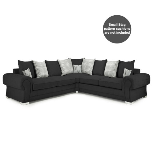 (Black, 5 Seater Corner) Milan Scatter Back Corner Range