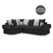 (Black, 4 Seater Corner Left Hand Facing) Milan Scatter Back Corner Range