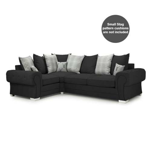 (Black, 4 Seater Corner Left Hand Facing) Milan Scatter Back Corner Range