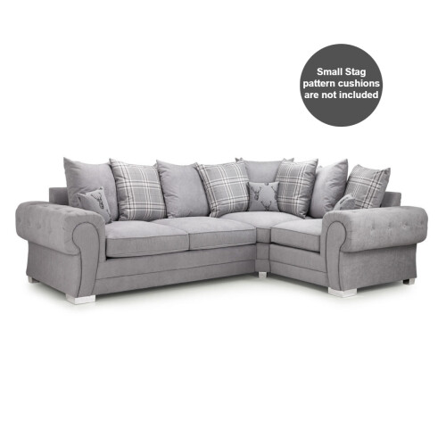 (Grey, 4 Seater Corner Right Hand Facing) Milan Scatter Back Corner Range