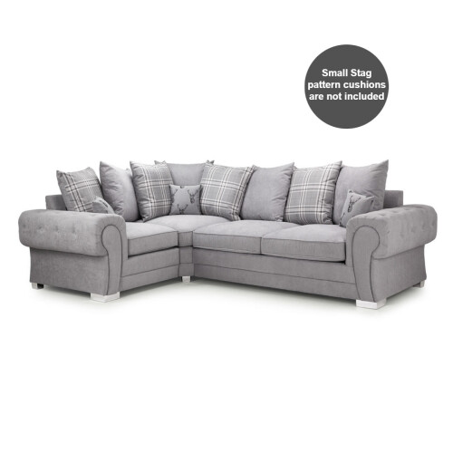 (Grey, 4 Seater Corner Left Hand Facing) Milan Scatter Back Corner Range