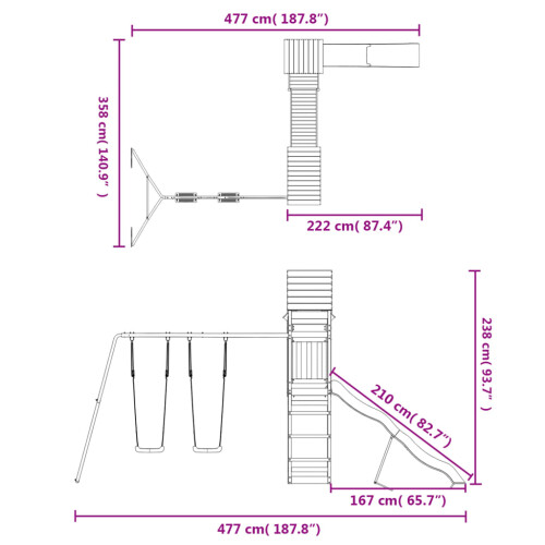 VidaXL vidaXL Spielturm Imprägniertes Kiefernholz 1