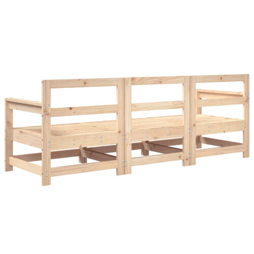 VidaXL (natural pine, 2x corner + middle) vidaXL Garden Middle Sofas Outdoor Sofa Sectional Sofa 2 pcs Solid Wood Pine 2