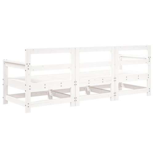 VidaXL (white pine, 2x corner + middle) vidaXL Garden Middle Sofas Outdoor Sofa Sectional Sofa 2 pcs Solid Wood Pine 2