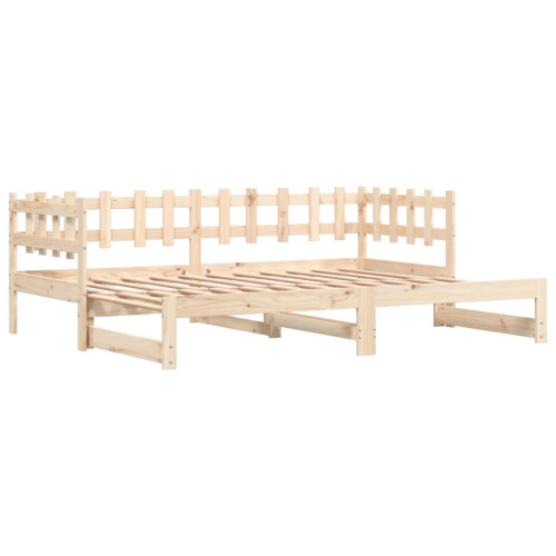 VidaXL (90 x 200 cm) vidaXL Pull-out Day Bed Sofa Bed Guest Bed Frame Daybed Couch Solid Wood Pine 1