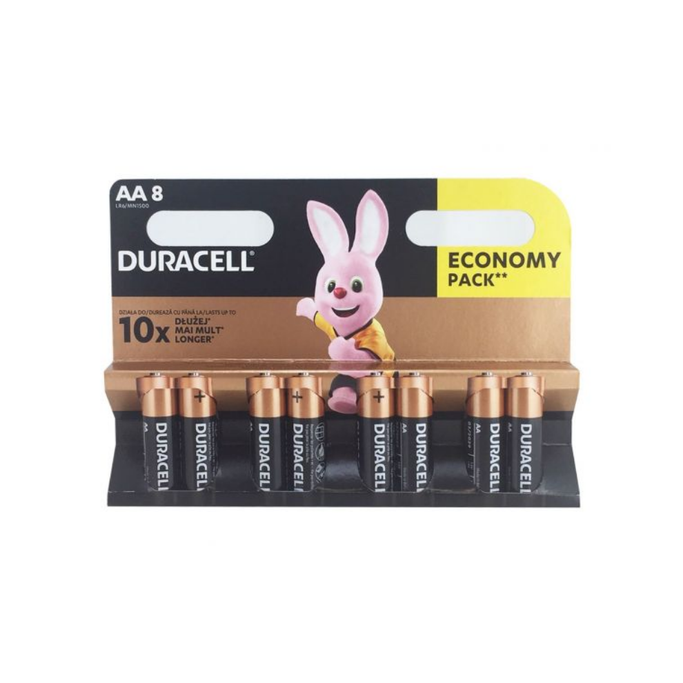 Duracell Alkaline AA/LR6 Batteries - Pack of 8