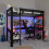 Noa and Nani Gaming Station High Sleeper Kids Solid Wood Bed in Black Storm 1