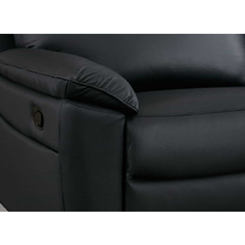 (Black) Austin Genuine Leather 3 + 2 Reclining Sofa Suite 2