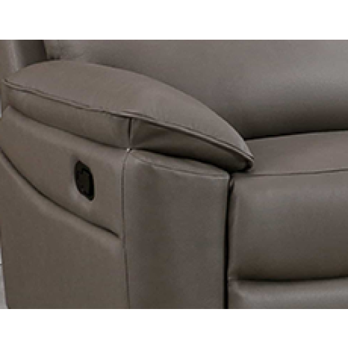 (Taupe Grey) Austin Genuine Leather 3 + 2 Reclining Sofa Suite 2