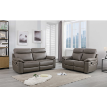 (Taupe Grey) Austin Genuine Leather 3 + 2 Reclining Sofa Suite