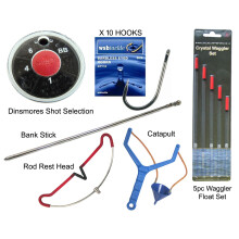 Hunter Pro 10' Rod, HP200XR Reel, Wagglers, Dinsmores Shot, Hooks, Rod Rest, Catapult