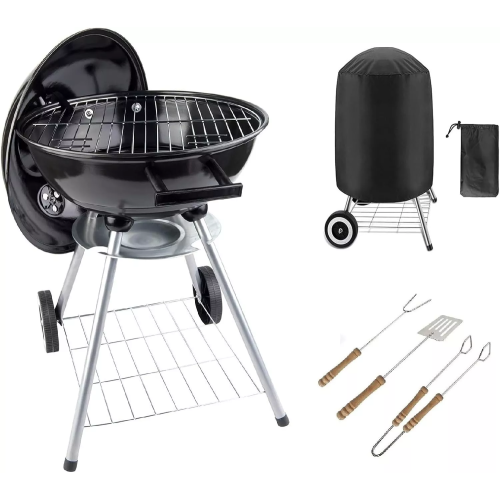 Portable Round Kettle 43cm Charcoal Grill BBQ Outdoor Heat Control