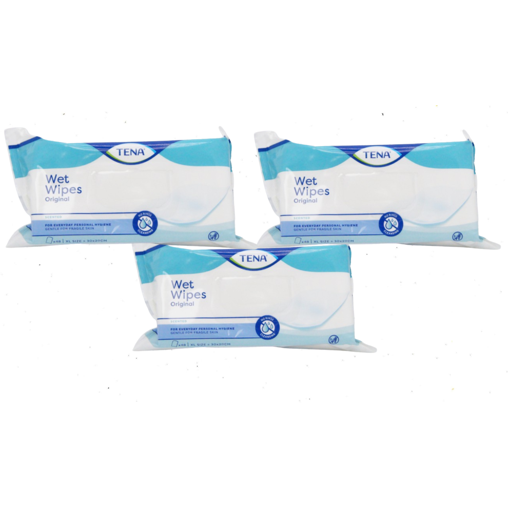 Tena Wet Wipes Pack Of 48 X3