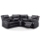 (Black) Washington Leather Corner Recliner Sofa 4