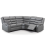 (Grey) Washington Leather Corner Recliner Sofa 3