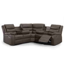 (Brown) Washington Leather Corner Recliner Sofa