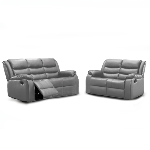 (Grey) Washington Leather 3 & 2 Seater Sofa Set 2